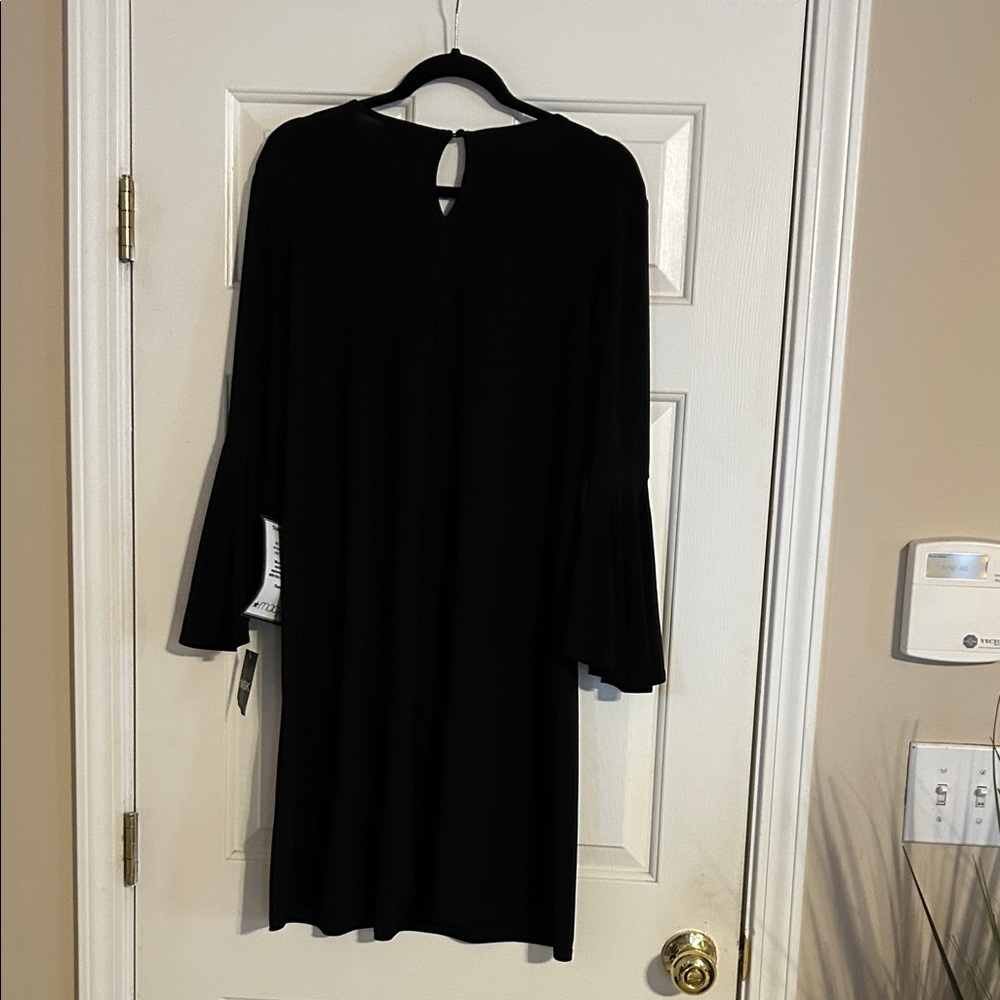 MSK Black Long Sleeve Dress with Silver Sequin Neckline - Picture 5 of 8